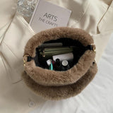 Winter Soft Faux Fur Crossbody Bag Plush Fluffy Shoulder Bag Female Handbag