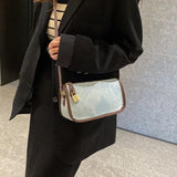 Autumn Denim Shoulder Bag with Lock