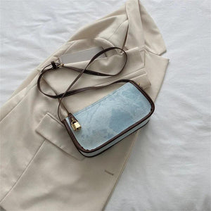 Autumn Denim Shoulder Bag with Lock