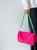Waterproof Nylon Women Shoulder Bags Acrylic Chain Handbag