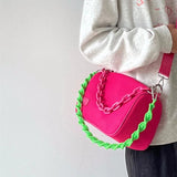 Waterproof Nylon Women Shoulder Bags Acrylic Chain Handbag