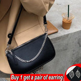 2pcs Shoulder Bag Women PU Leather Crossbody Bag Vintage Handbag Tote