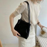 Women Shoulder Underarm Bag Casual Bucket Bag Large Capacity
