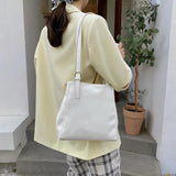 Women Shoulder Underarm Bag Casual Bucket Bag Large Capacity