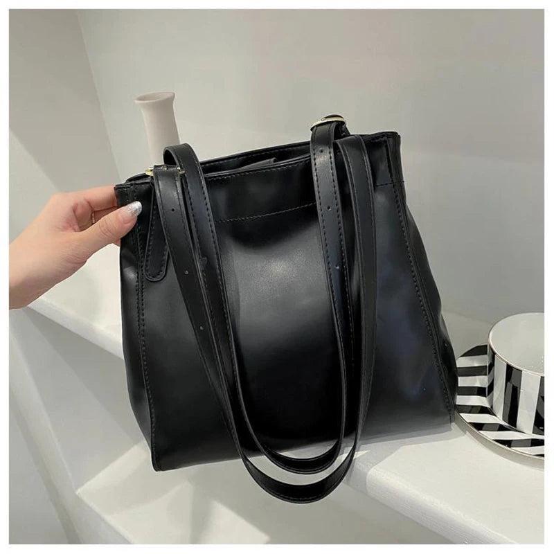 Women Shoulder Underarm Bag Casual Bucket Bag Large Capacity