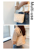 Quilted Shoulder Bags for Women Underarm Tote Handbag