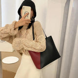 April Shoulder Bag High Personality Contrast Tote Bag Large Capacity