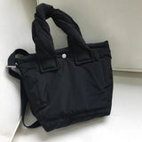 Women's Down Cotton Tote Bag Solid Small Handbag Shoulder Crossbody Winter Purse