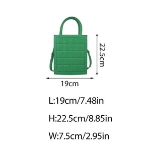 Plaid Pattern Crossbody Bag Women Tote Clutch PU Leather Handbag