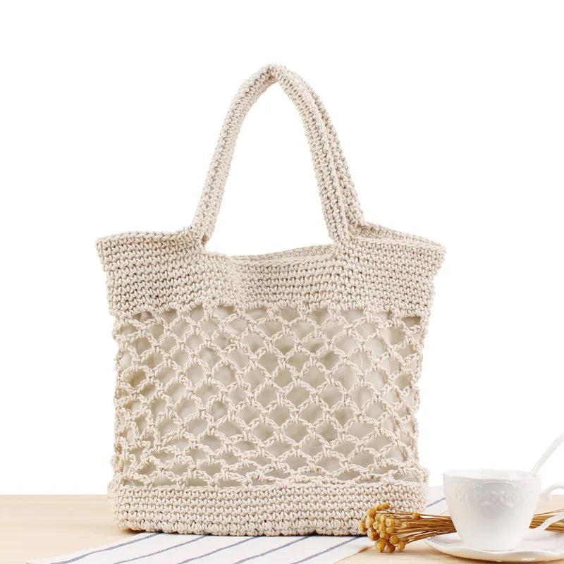 Women Rattan Straw Handbag Shoulder Bags for Summer Beach Travel