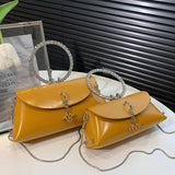 Bling Crystal Green Beige Evening Clutch Handbag with Chain