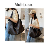 Large Canvas Women Tote Bag Solid Shoulder Bag Female Casual Travel Handbag