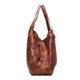 Large Capacity Bucket Handbags PU Leather Women Vintage Shop