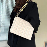 Quilting Shoulder Bag PU Leather Armpit Bag Crossbody Handbag