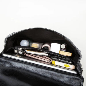 Embroidery Thread Shoulder Bag Soft Leather Crossbody Bag