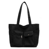 Casual Big Canvas Tote Bag for Women Solid Shoulder Handbag