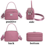 Solid Series Small Satchel Lightweight Soft Nylon Waterproof Fabric Handbags Wom