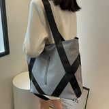 Large Capacity Women's Tote Shoulder Bag Solid Handbag