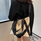 Large Capacity Women's Tote Shoulder Bag Solid Handbag