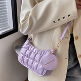 Ruched Handle Shoulder Bag Soft PU Leather Crossbody Bag
