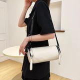 Women's Leather Shoulder Bag Soft Crossbody Bags Cylindrical Sac