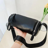 Women's Leather Shoulder Bag Soft Crossbody Bags Cylindrical Sac