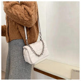 Women's Mini Shoulder Crossbody Bag with Metal Chain