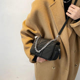 Women's Mini Shoulder Crossbody Bag with Metal Chain