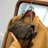 Women's Mini Shoulder Crossbody Bag with Metal Chain