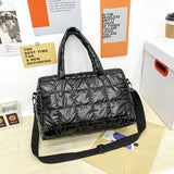 Winter Feather Down Shoulder Bag Women Crossbody Large Tote Travel Handbag
