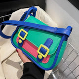 Yellow PU Leather Shoulder Bag Women's Crossbody Handbag