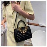 Vintage Chains Shoulder Bags Small PU Leather Purse Female Crossbody Handbag
