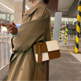 Checkered Square Bag PU Leather Shoulder Bags Chain Crossbody Handbags Purses