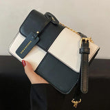 Checkered Square Bag PU Leather Shoulder Bags Chain Crossbody Handbags Purses