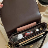 Retro Chains Saddle Bag Flap Shoulder Crossbody Handbag