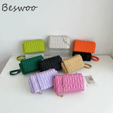 Autumn Women's Lingge Thread Handbag Chain Shoulder Bag