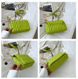 Autumn Women's Lingge Thread Handbag Chain Shoulder Bag