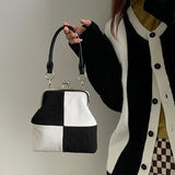 Corduroy Checkerboard Bag Women's Shoulder Messenger Handbag