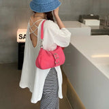 Vintage Rose Red Chain Shoulder Bag Female Clutch Purse Handbags