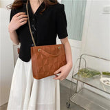 Women's Shoulder Bag with Chain Strap and Underarm Design