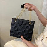 Women's Shoulder Bag with Chain Strap and Underarm Design