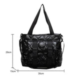 Women Shoulder Handbag Cotton Padded Crossbody Waterproof Nylon Large Capacity