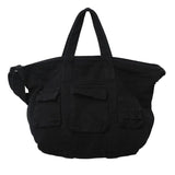Solid Canvas Shoulder Bag Large Capacity Crossbody Handbags for Women