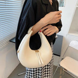 PU Leather Shoulder Bag Double Zipper Underarm Hobos Handbag Clutch