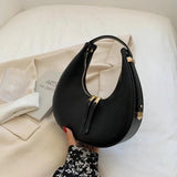 PU Leather Shoulder Bag Double Zipper Underarm Hobos Handbag Clutch