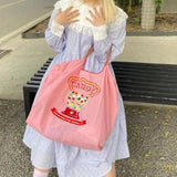 Embroidery Women Bag Handbag Shopping Nylon Shoulder Bag