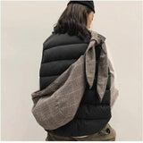 Plaid Dumpling Bag Canvas Shoulder Bag Retro Style Casual Tote Bag