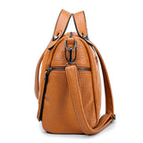 Vintage PU Leather Women Bag Rivet Large Capacity Ladies Handbags Shoulder Bag