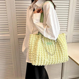 Large Capacity Shoulder Bag Female Puff Top Handle Bag for Women