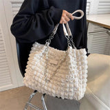 Large Capacity Shoulder Bag Female Puff Top Handle Bag for Women